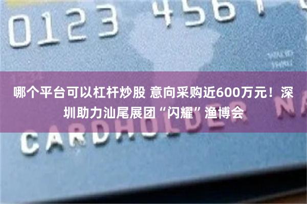 哪个平台可以杠杆炒股 意向采购近600万元！深圳助力汕尾展团“闪耀”渔博会