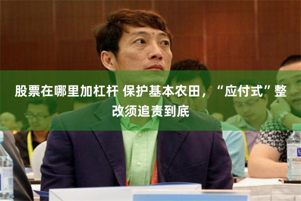 股票在哪里加杠杆 保护基本农田，“应付式”整改须追责到底