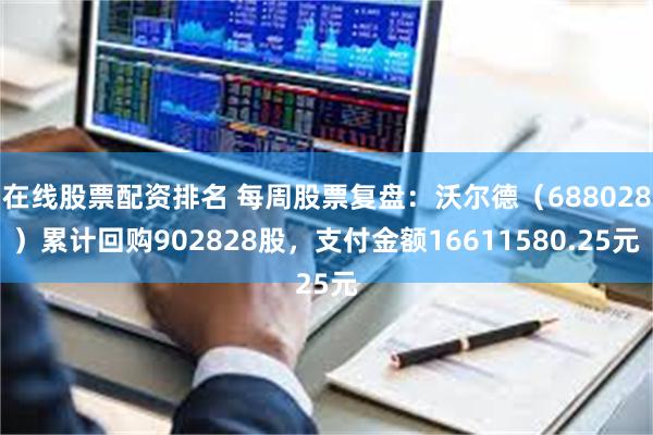 在线股票配资排名 每周股票复盘：沃尔德（688028）累计回购902828股，支付金额16611580.25元