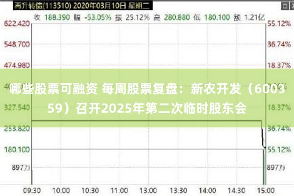 哪些股票可融资 每周股票复盘：新农开发（600359）召开2025年第二次临时股东会