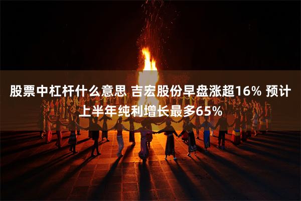 股票中杠杆什么意思 吉宏股份早盘涨超16% 预计上半年纯利增长最多65%