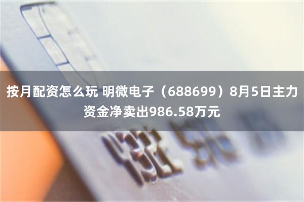 按月配资怎么玩 明微电子（688699）8月5日主力资金净卖出986.58万元