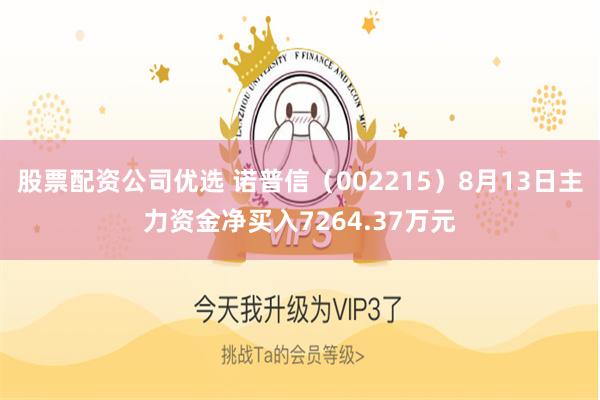股票配资公司优选 诺普信（002215）8月13日主力资金净买入7264.37万元