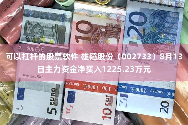 可以杠杆的股票软件 雄韬股份（002733）8月13日主力资金净买入1225.23万元
