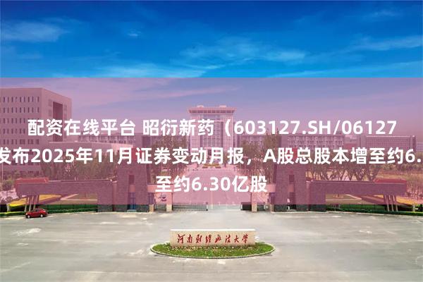 配资在线平台 昭衍新药（603127.SH/06127.HK）发布2025年11月证券变动月报，A股总股本增至约6.30亿股