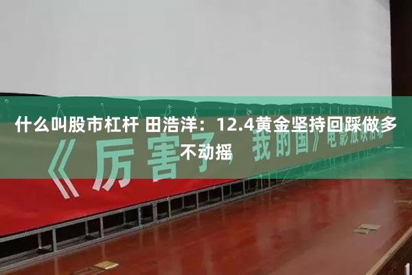 什么叫股市杠杆 田浩洋：12.4黄金坚持回踩做多不动摇