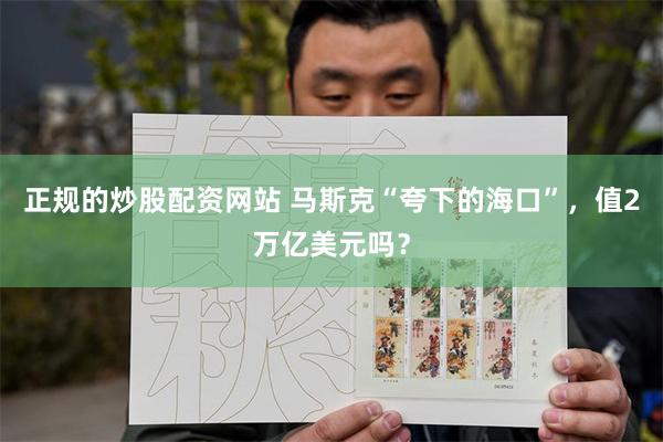 正规的炒股配资网站 马斯克“夸下的海口”，值2万亿美元吗？