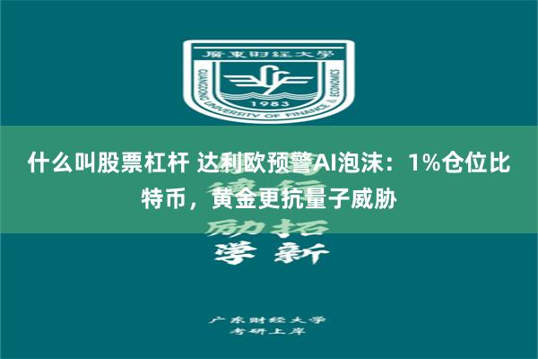 什么叫股票杠杆 达利欧预警AI泡沫:1%仓位比特币,黄金更抗量子威胁