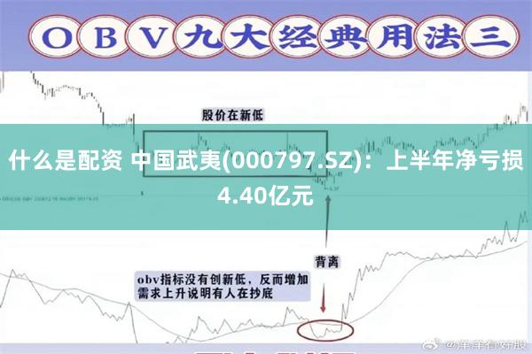 什么是配资 中国武夷(000797.SZ)：上半年净亏损4.40亿元
