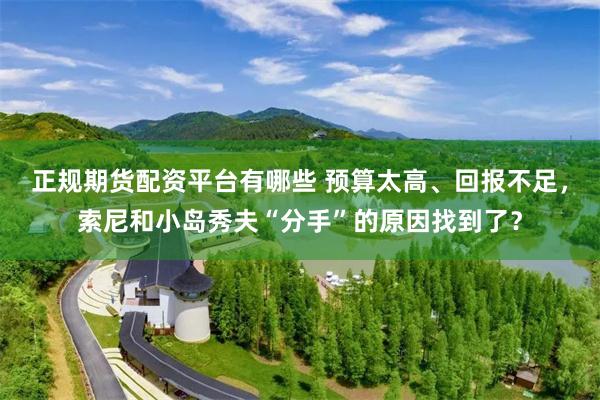 正规期货配资平台有哪些 预算太高、回报不足，索尼和小岛秀夫“分手”的原因找到了？