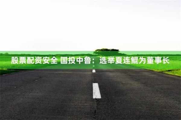 股票配资安全 国投中鲁：选举夏连鲲为董事长