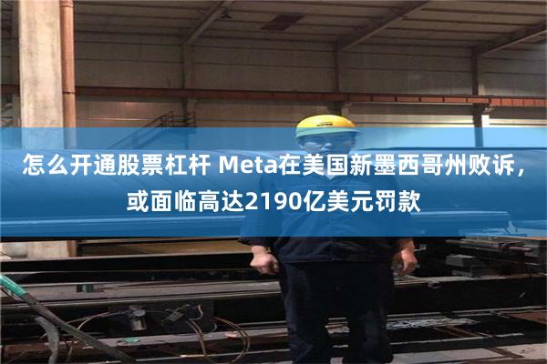 怎么开通股票杠杆 Meta在美国新墨西哥州败诉，或面临高达2190亿美元罚款