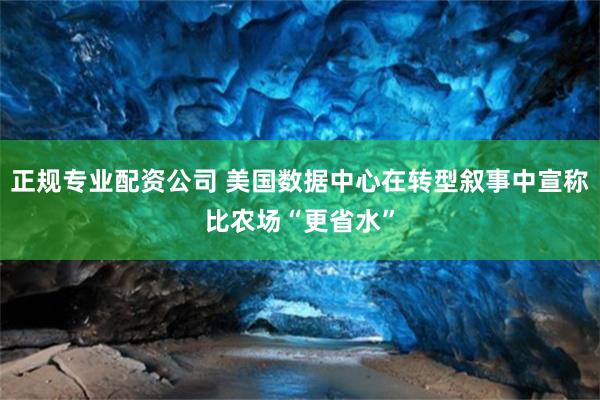 正规专业配资公司 美国数据中心在转型叙事中宣称比农场“更省水”